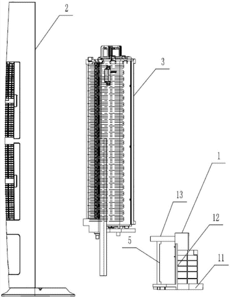 Air conditioner base part assembling structure and air conditioner