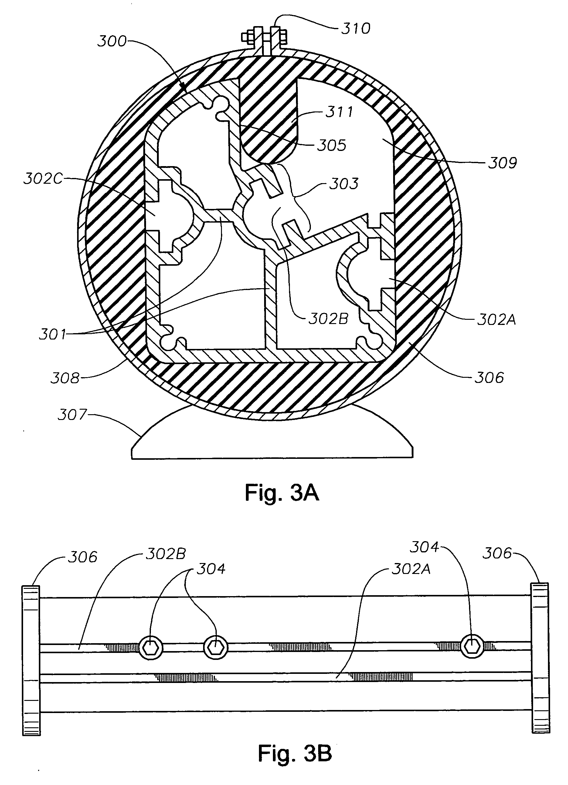 Display device with rail support