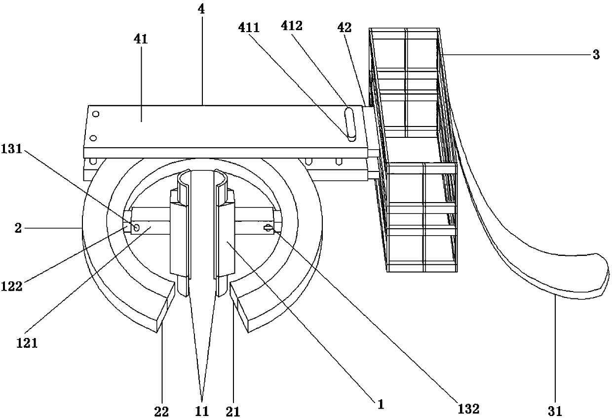 Holder used for portable tree digging machine