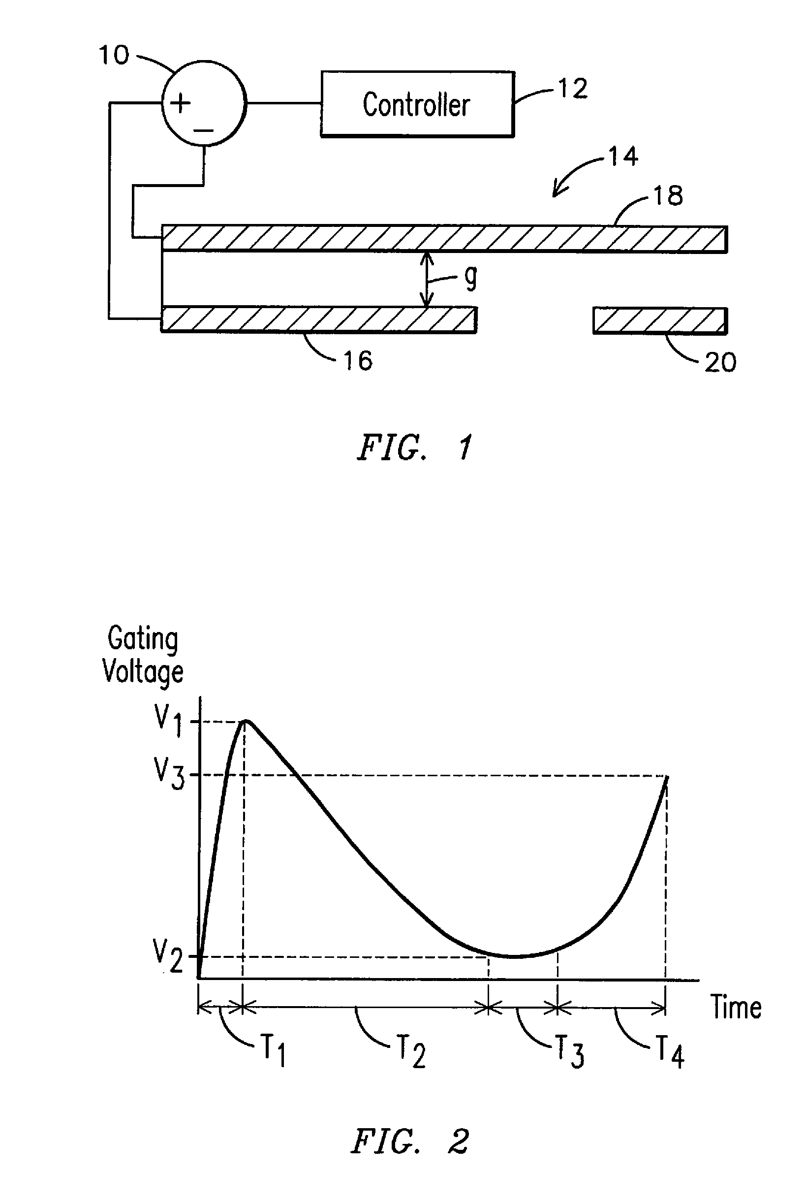 Gating voltage control system and method for electrostatically actuating a micro-electromechanical device