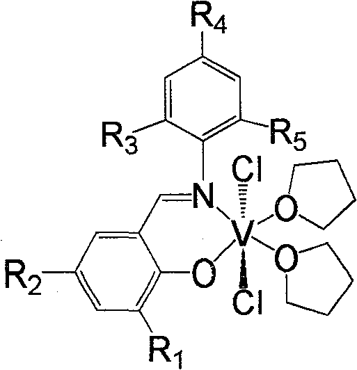 Single-salicylaldehyde imine vanadium olefin polymerization catalyst as well as preparation method and use thereof
