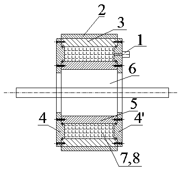 Supporting roll device dragged by superconductive outer rotor electric machine