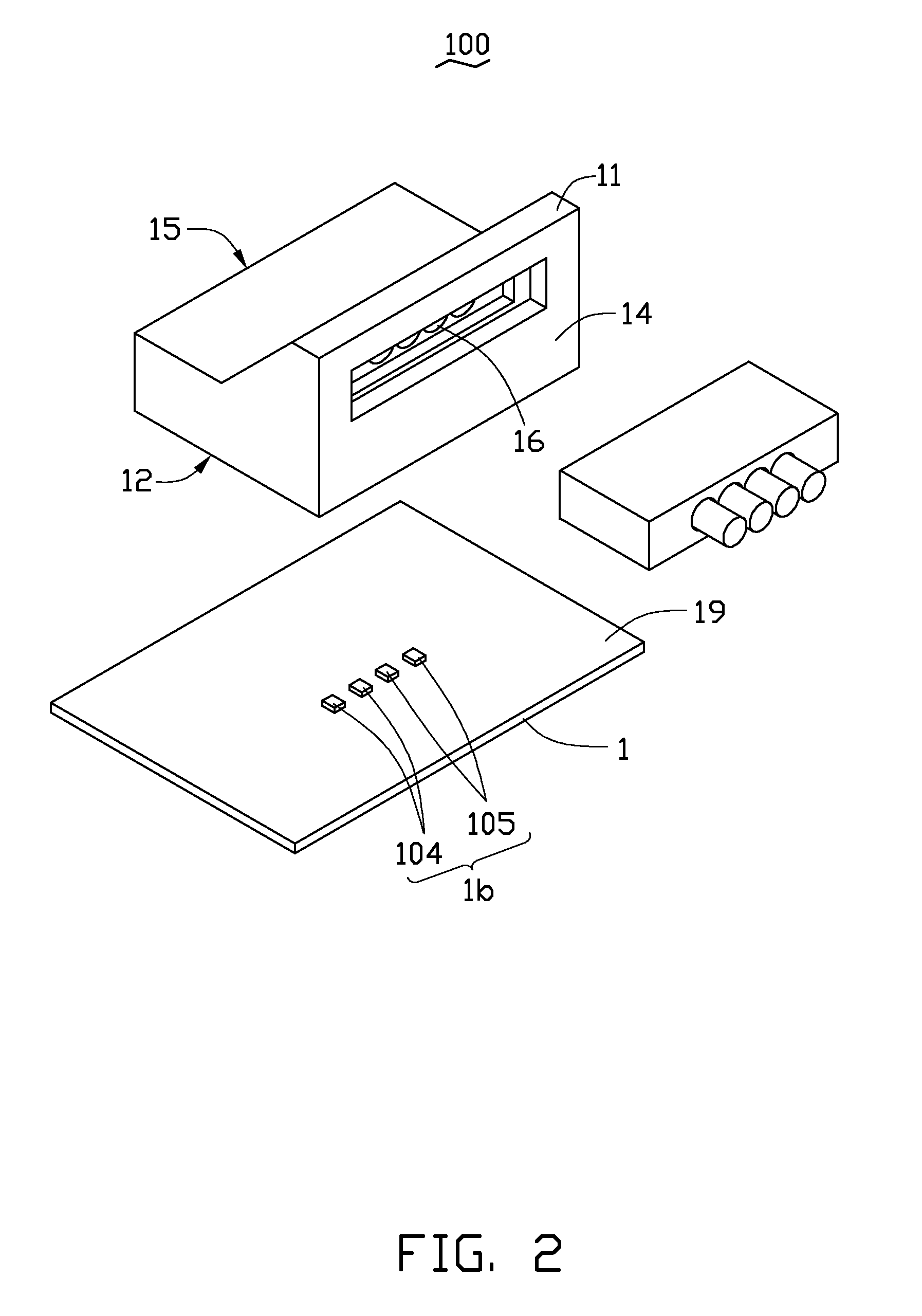 Optical connector with sloped surface