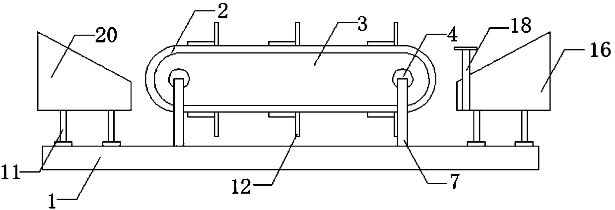 Automated material conveying device for hardware stamping parts