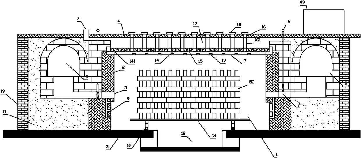 Tunnel kiln for treating organic refuse by utilizing afterheat