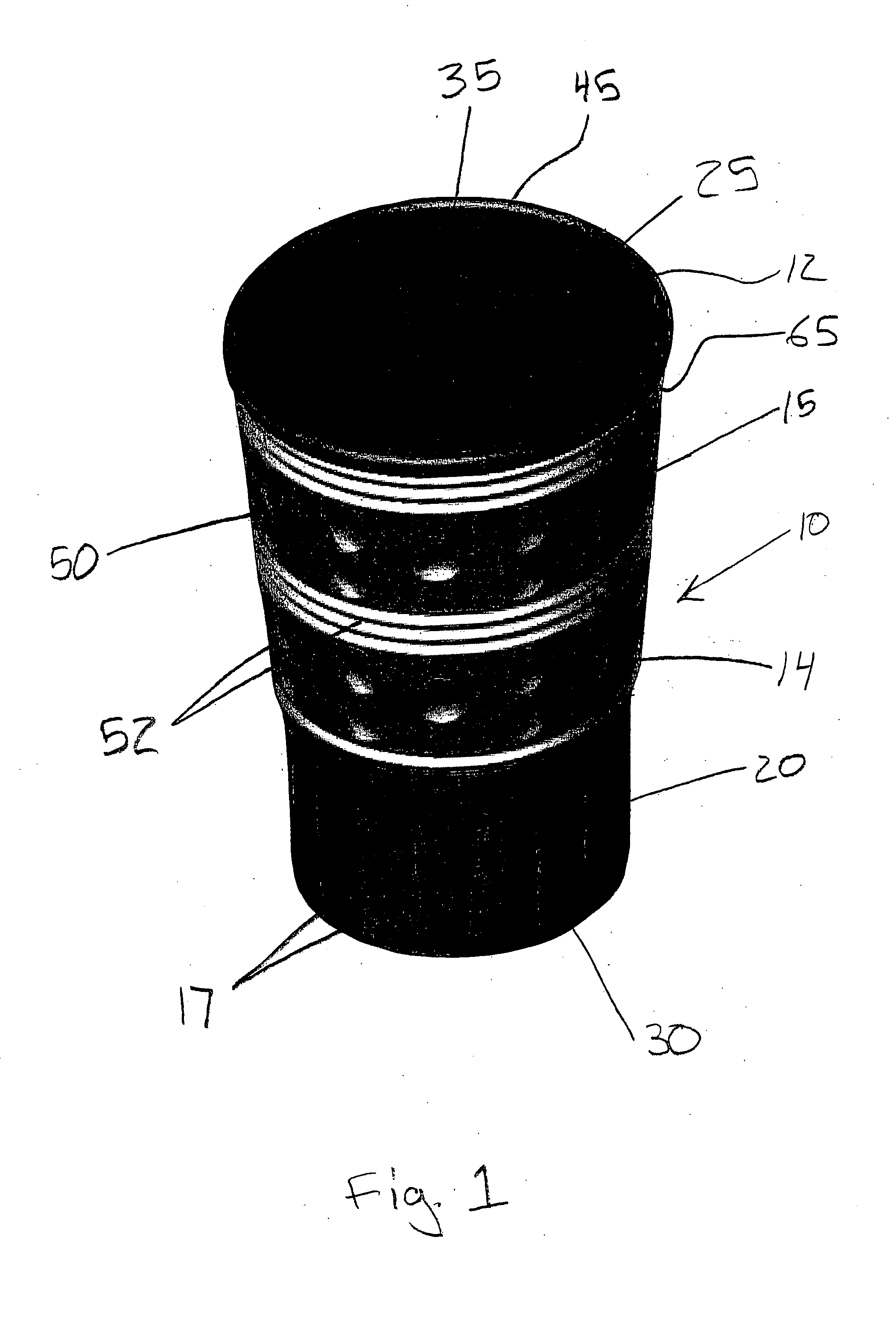 Unitary double walled container and method for making