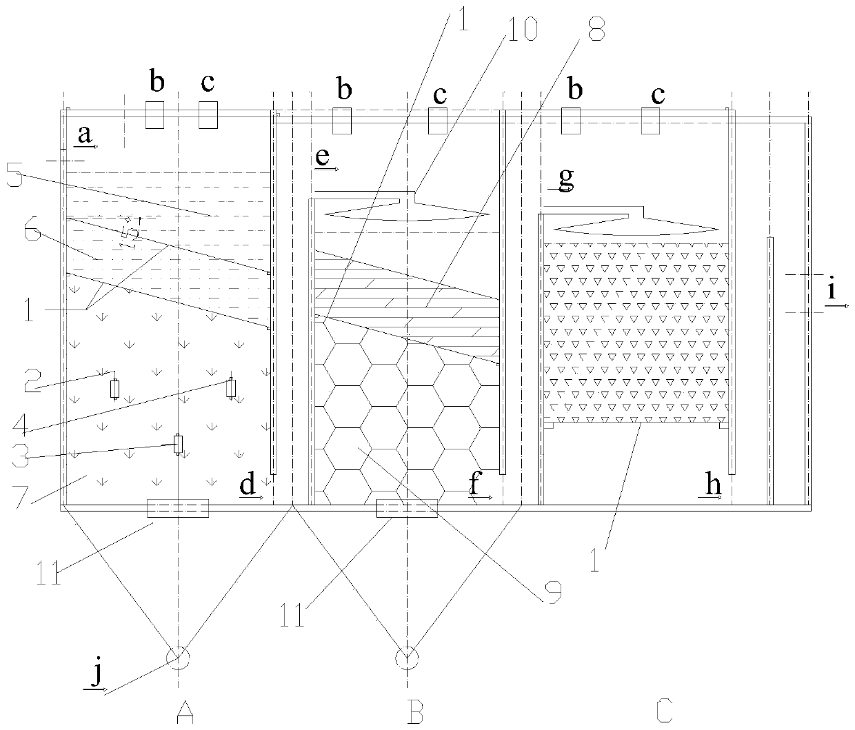 A total submerged sewage treatment method for simultaneous denitrification and phosphorus removal