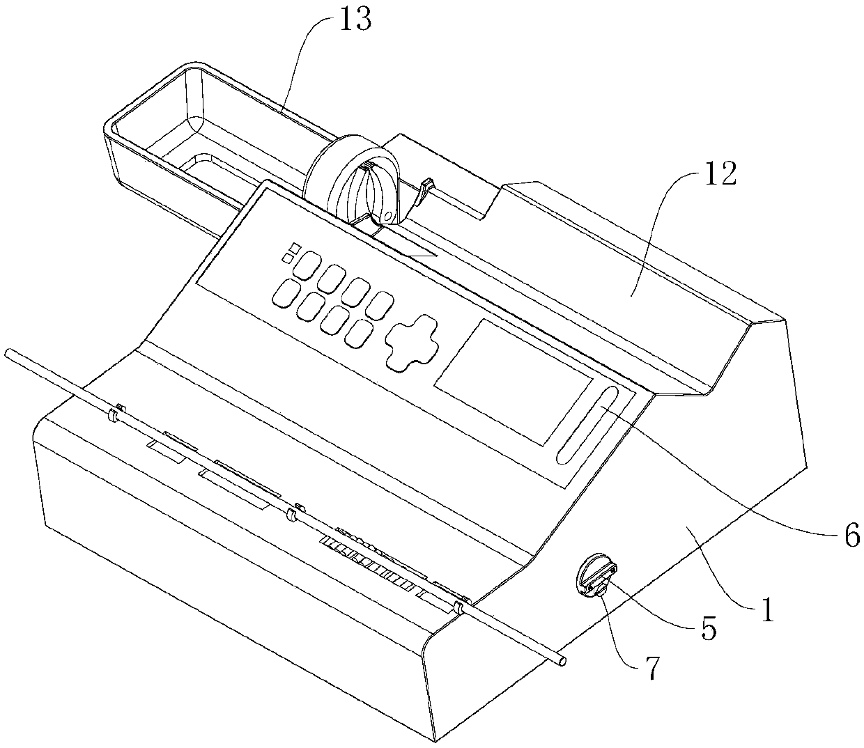 Infusion pump provided with position-adjustable transmission part