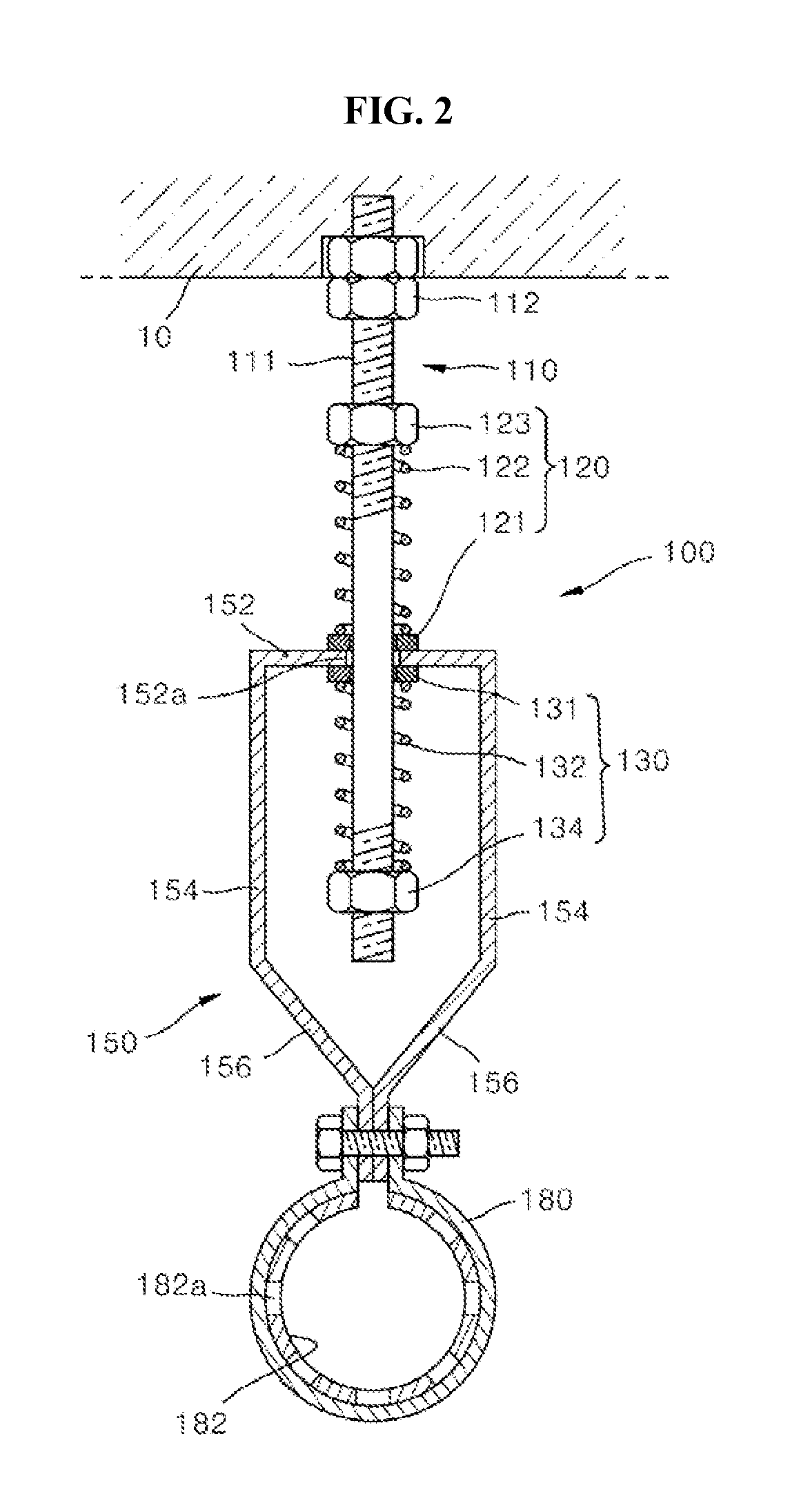 Hanger-type vibration isolating device