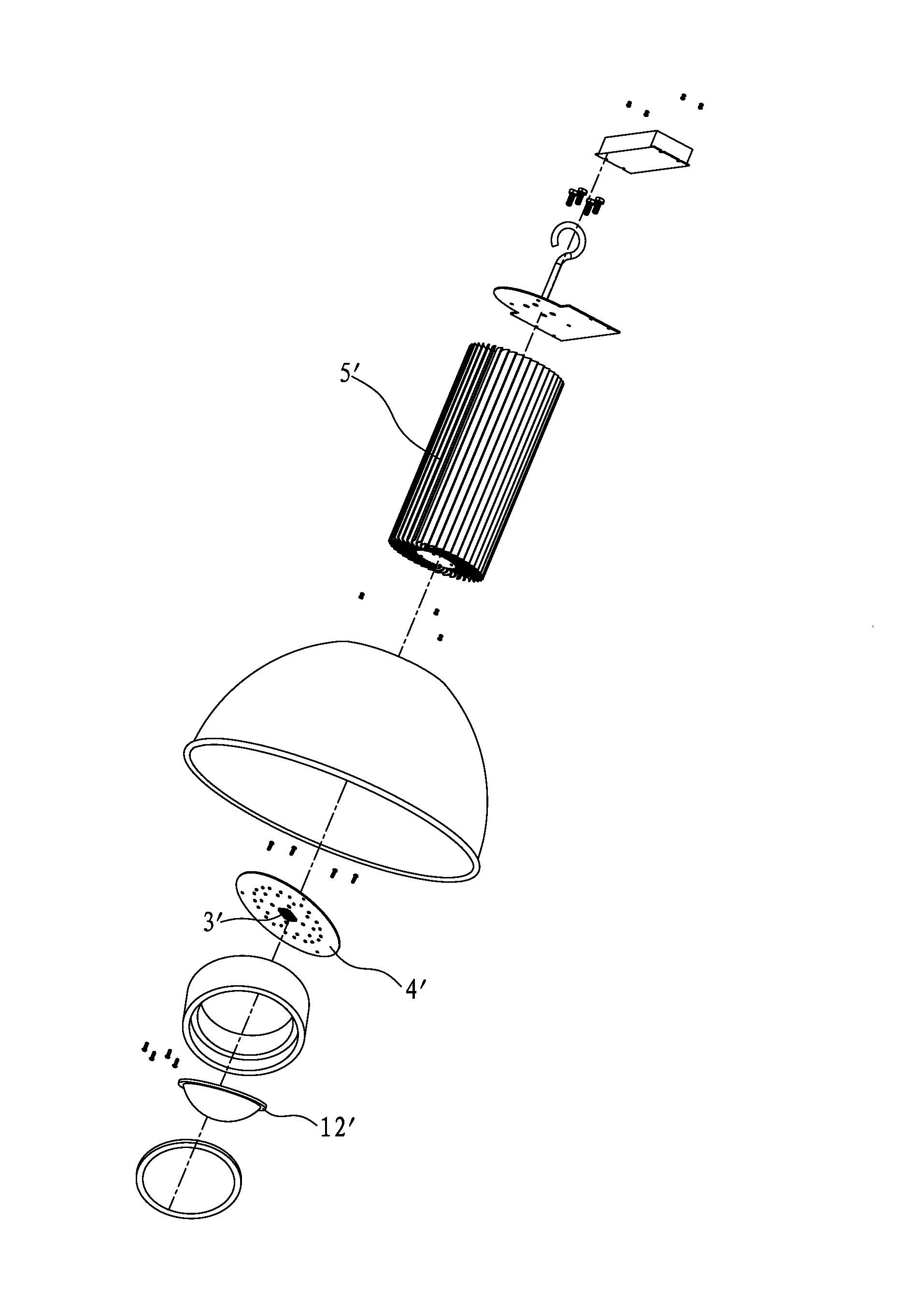 LED (light emitting diode) radiating illumination device