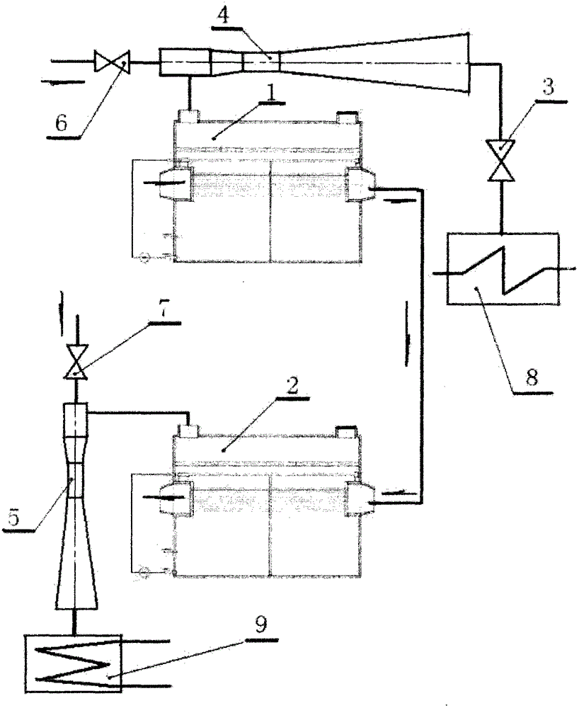 Closed water cooling system with double-evaporative cooling pressure
