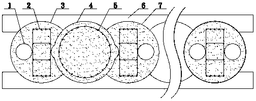 Occlusion pile of full reinforcement pile and construction method thereof