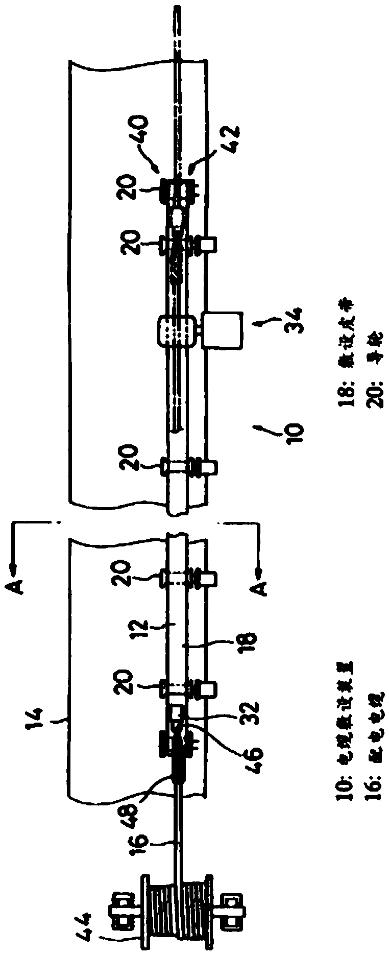 Cable laying construction method and device