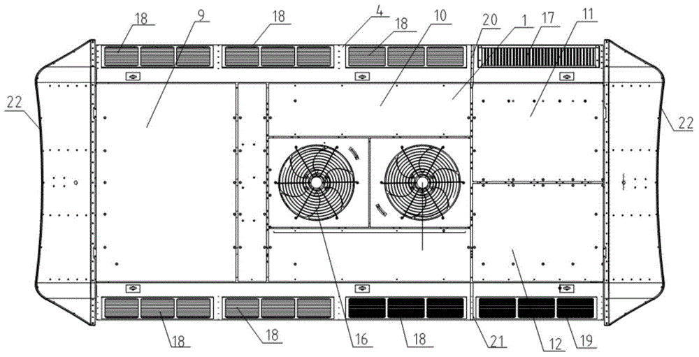 Overhead air conditioning unit with sand wind preventing function and for railway vehicle