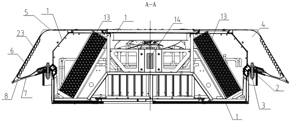 Overhead air conditioning unit with sand wind preventing function and for railway vehicle