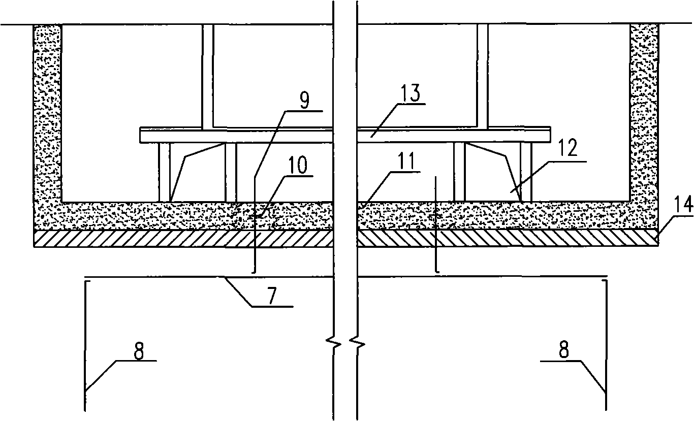 Construction method for underground grounded screen