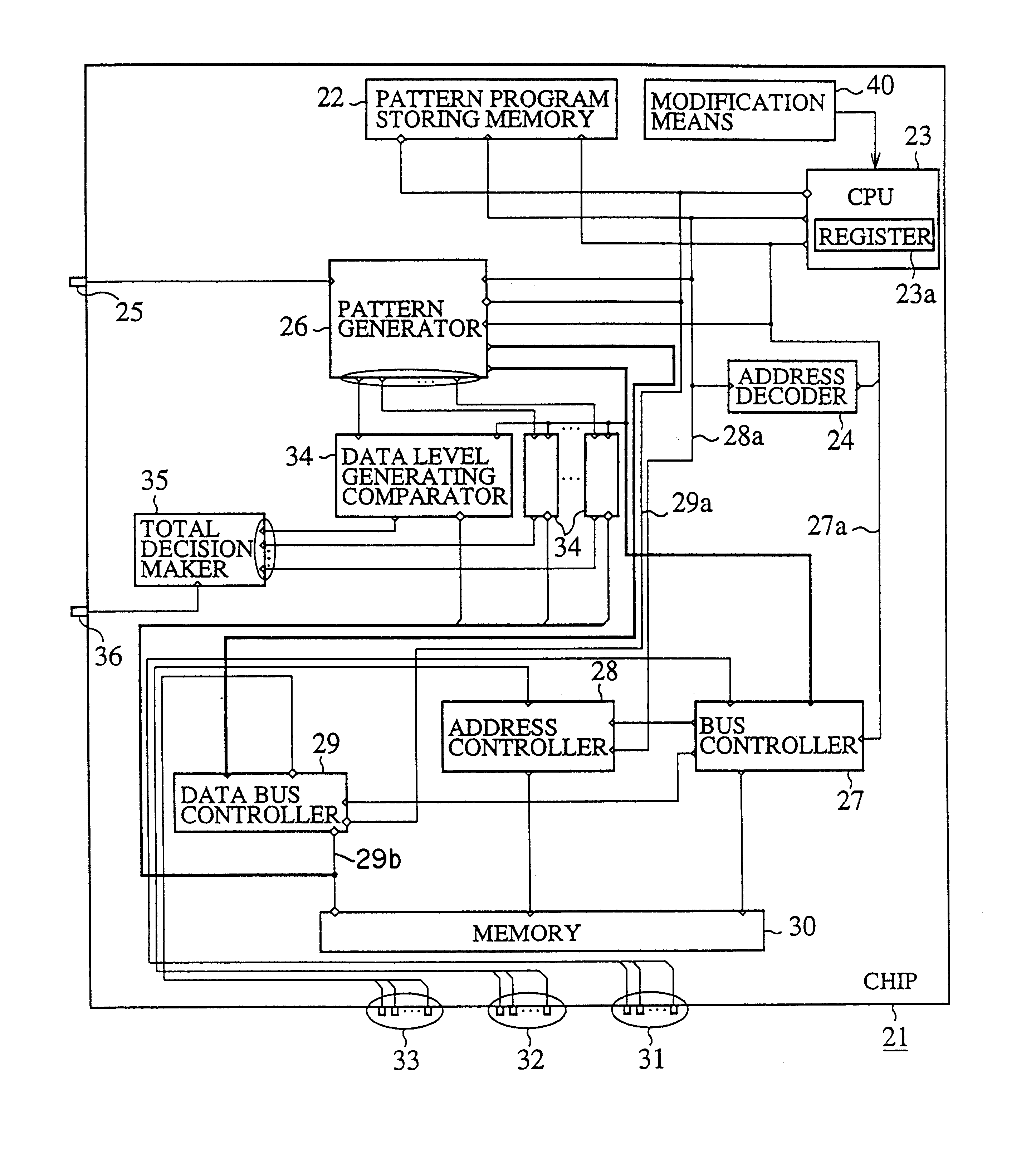 Memory test device and method capable of achieving fast memory test without increasing chip pin number