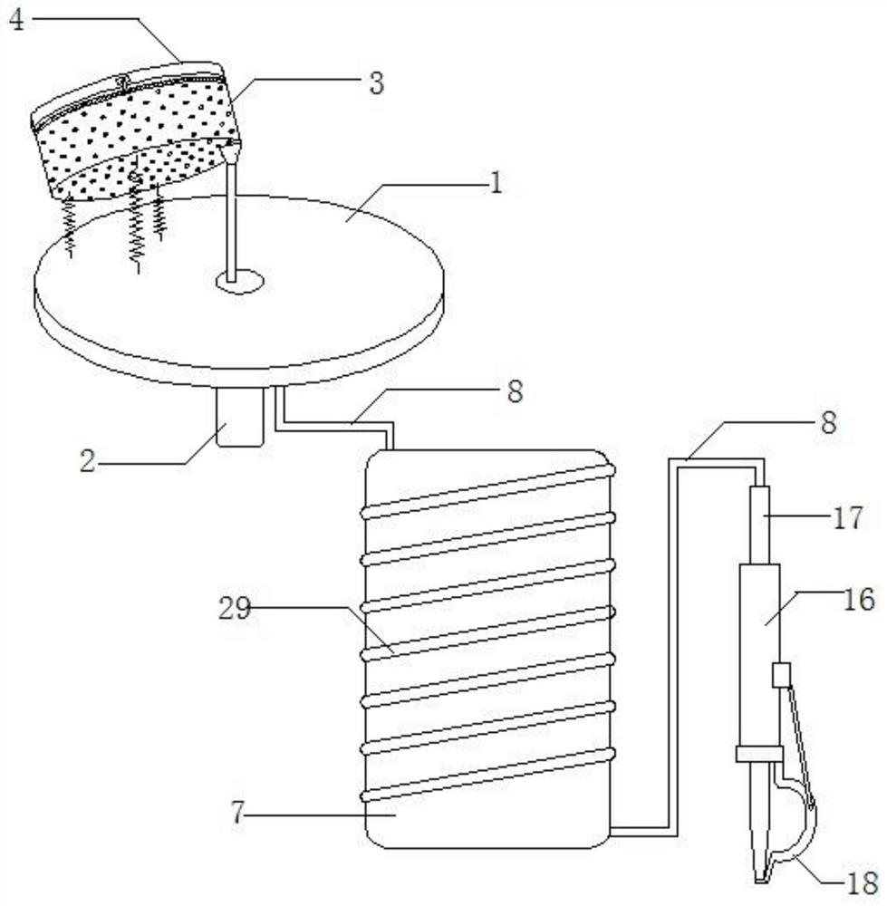 A device for collecting and processing fallen leaves and digging and embedding them in pits