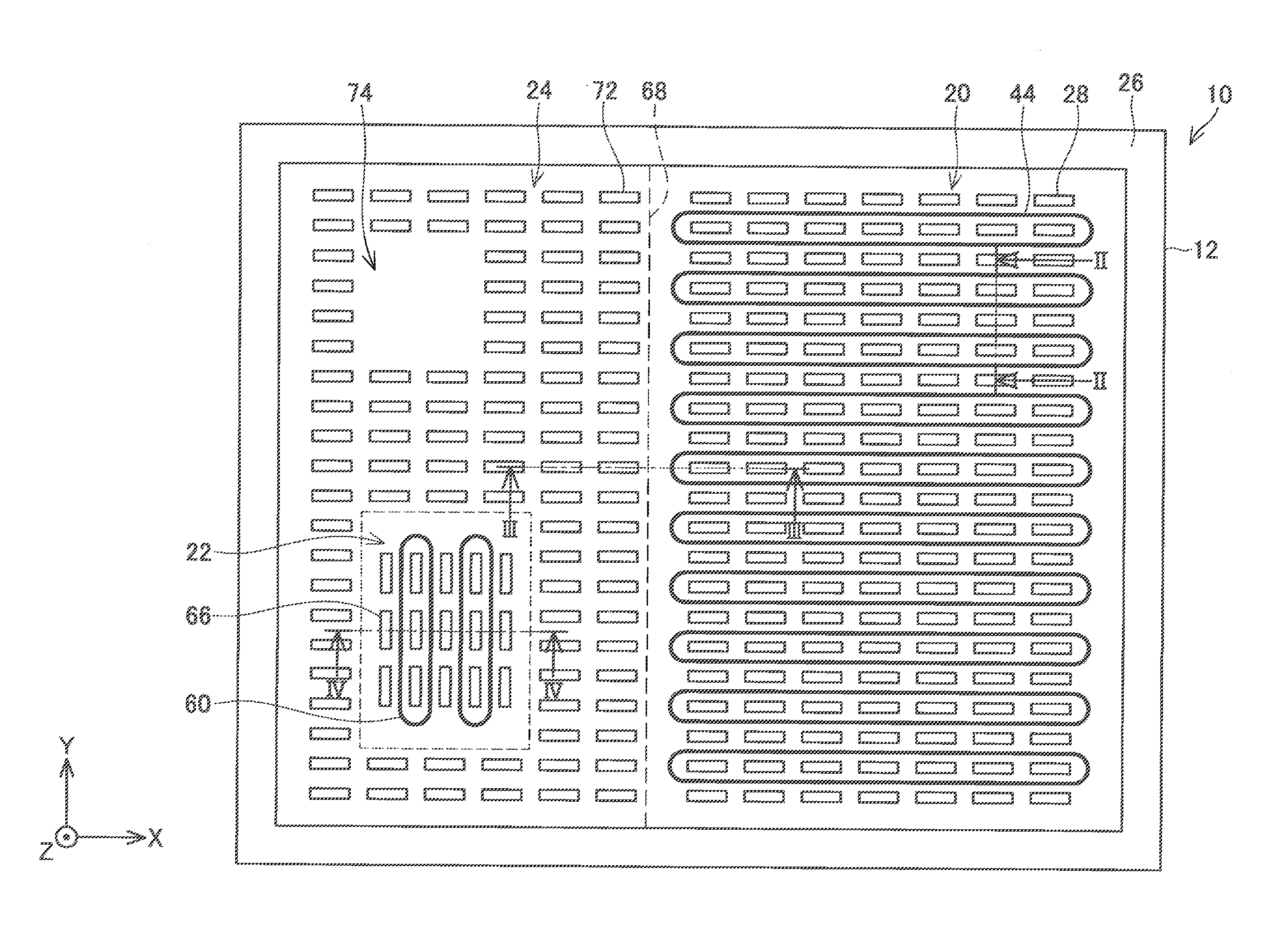 A semiconductor device comprising a main region, a current sense region, and a well region