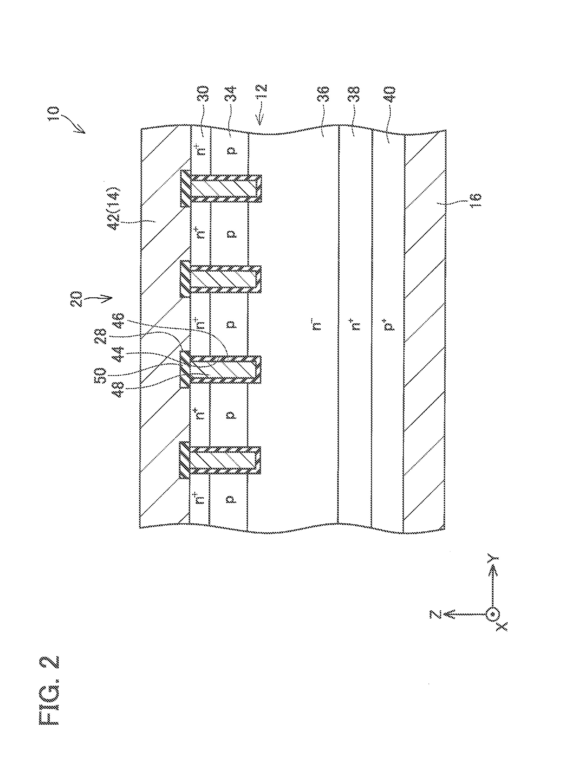 A semiconductor device comprising a main region, a current sense region, and a well region