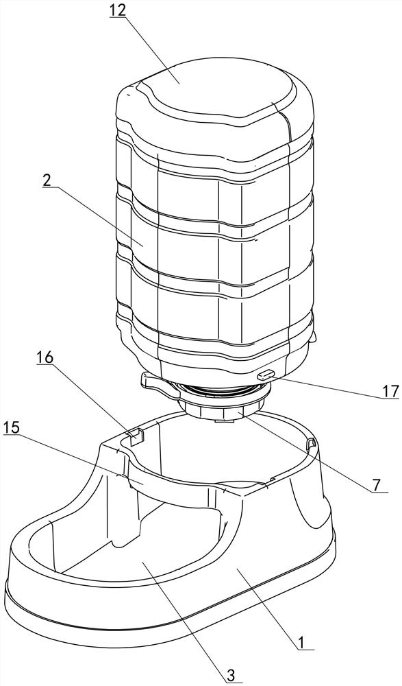 Disassembly-free water-adding self-flowing water dispenser for pet dogs