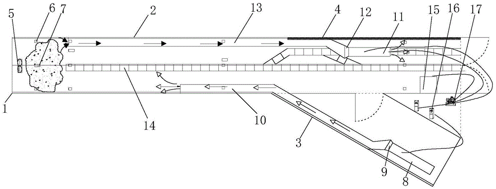 A simulation experiment device for airborne dust migration and control in tunneling roadway