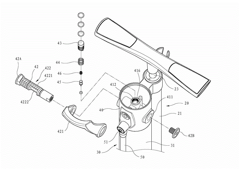 Inflating device with air storage barrel