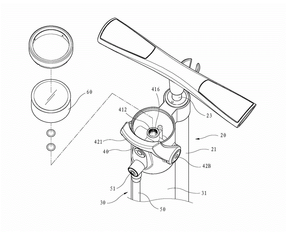 Inflating device with air storage barrel