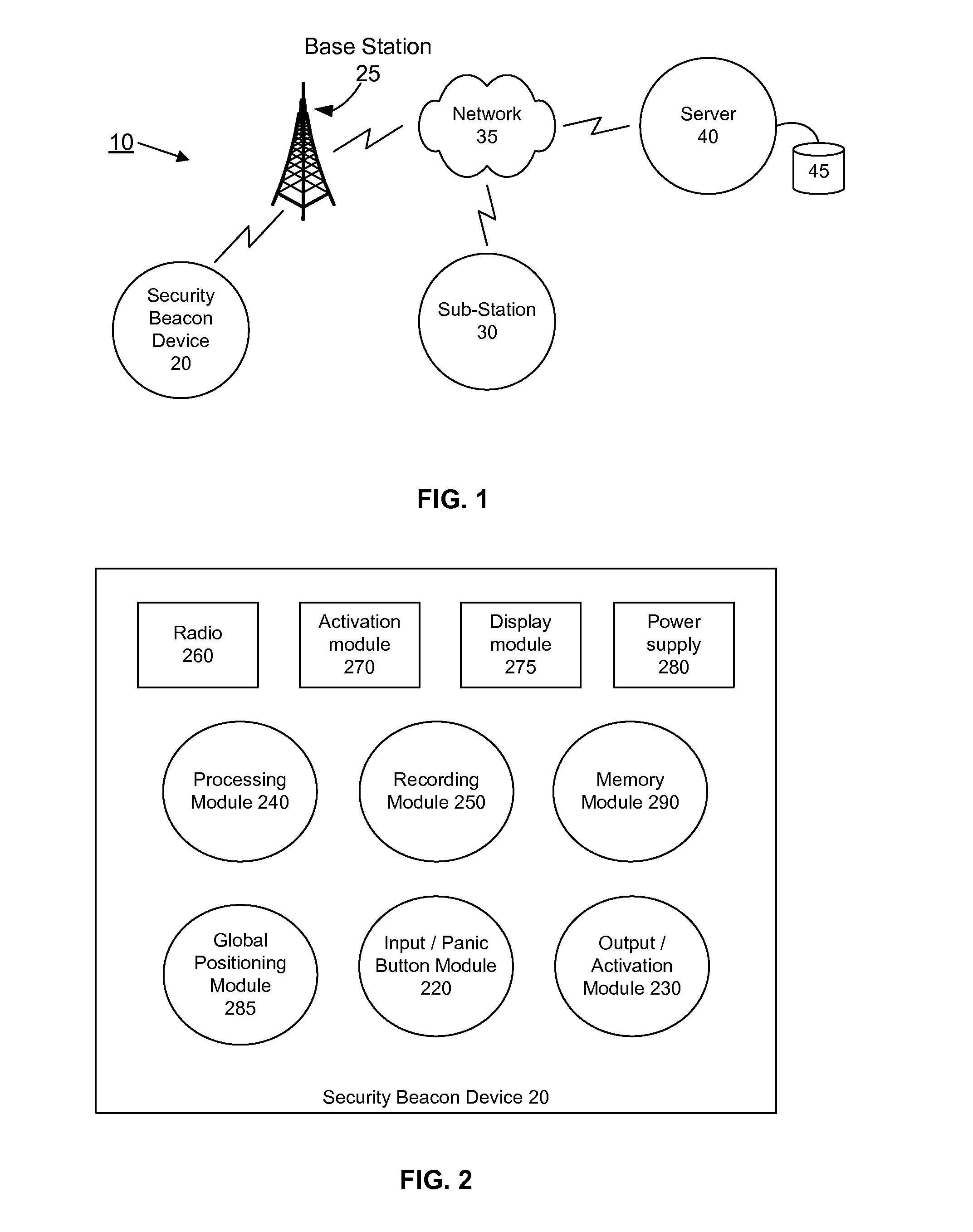 System and method for utilizing a security beacon device