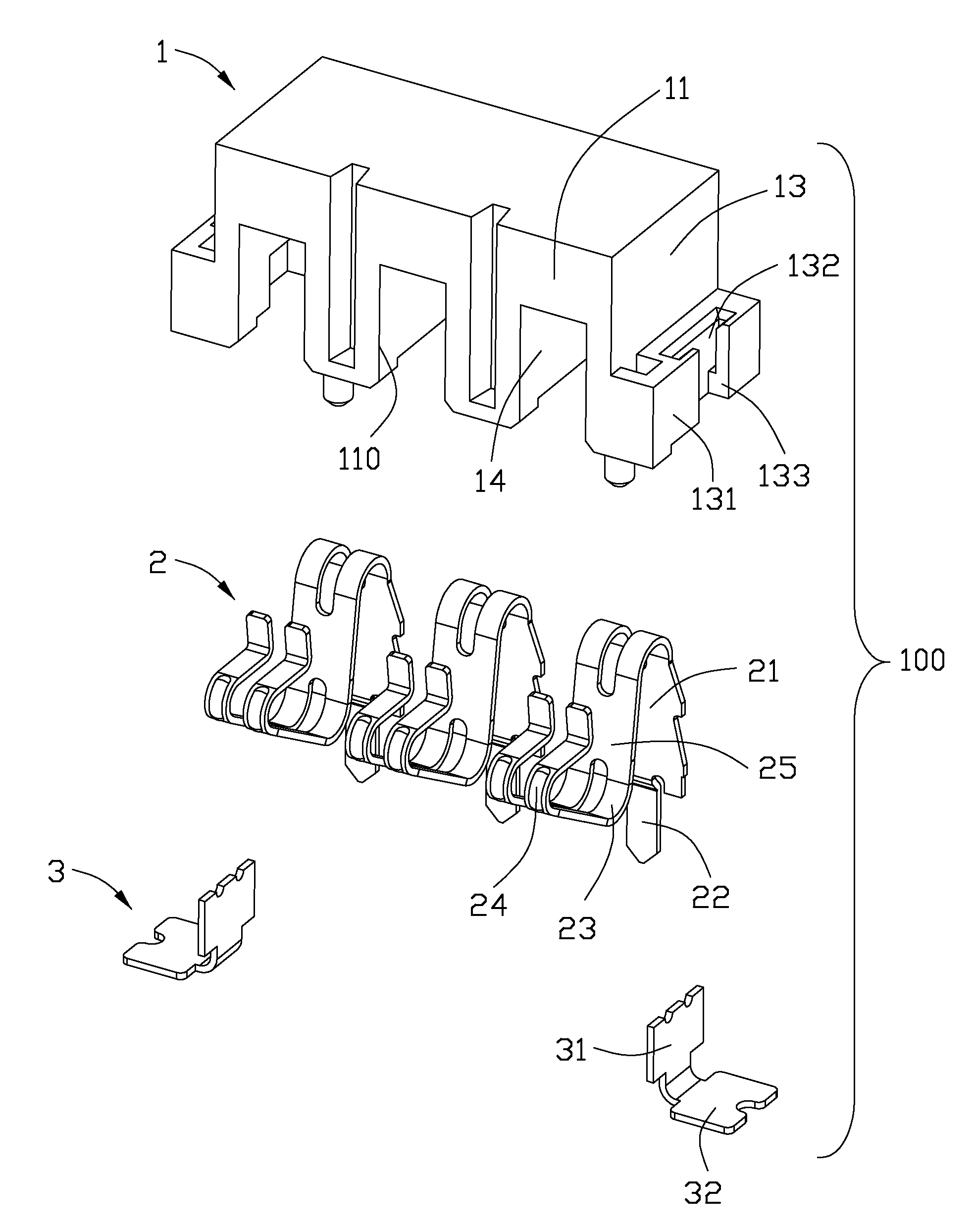 Electrical connector with high intensity contacts