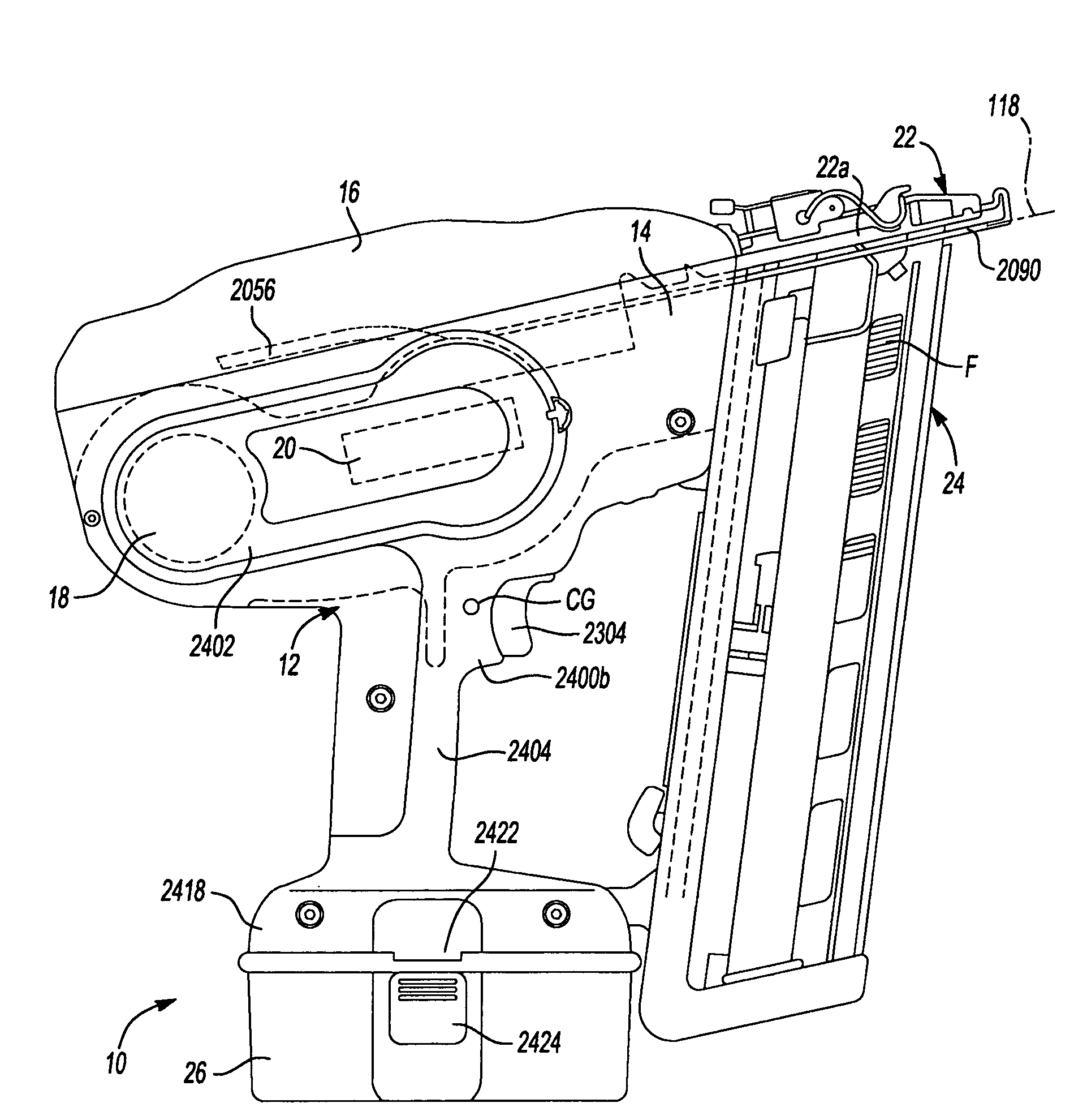 Electric driving tool with driver propelled by flywheel inertia