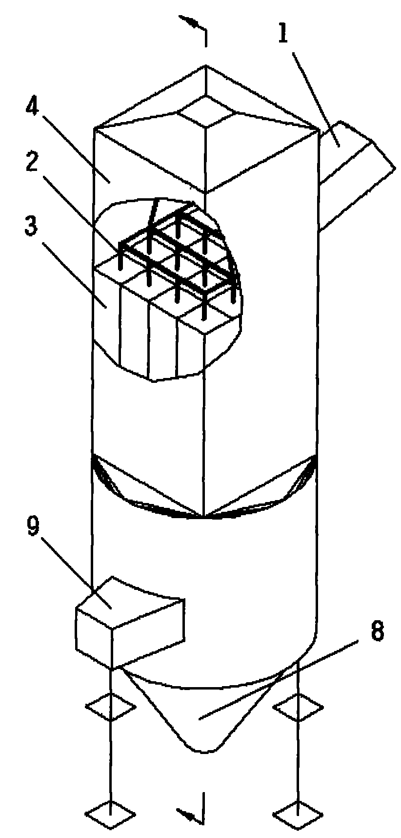 High-voltage electrostatic dust separator for industrial furnace