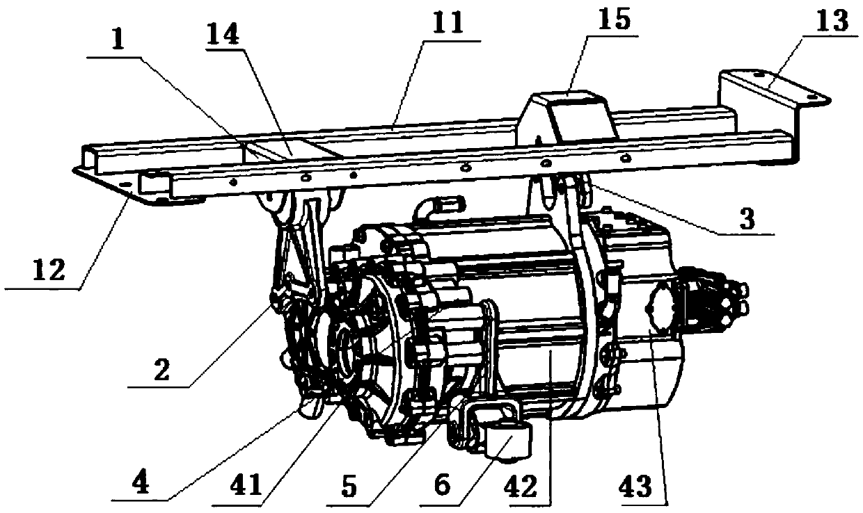Electric automobile power assembly suspension device and electric automobile