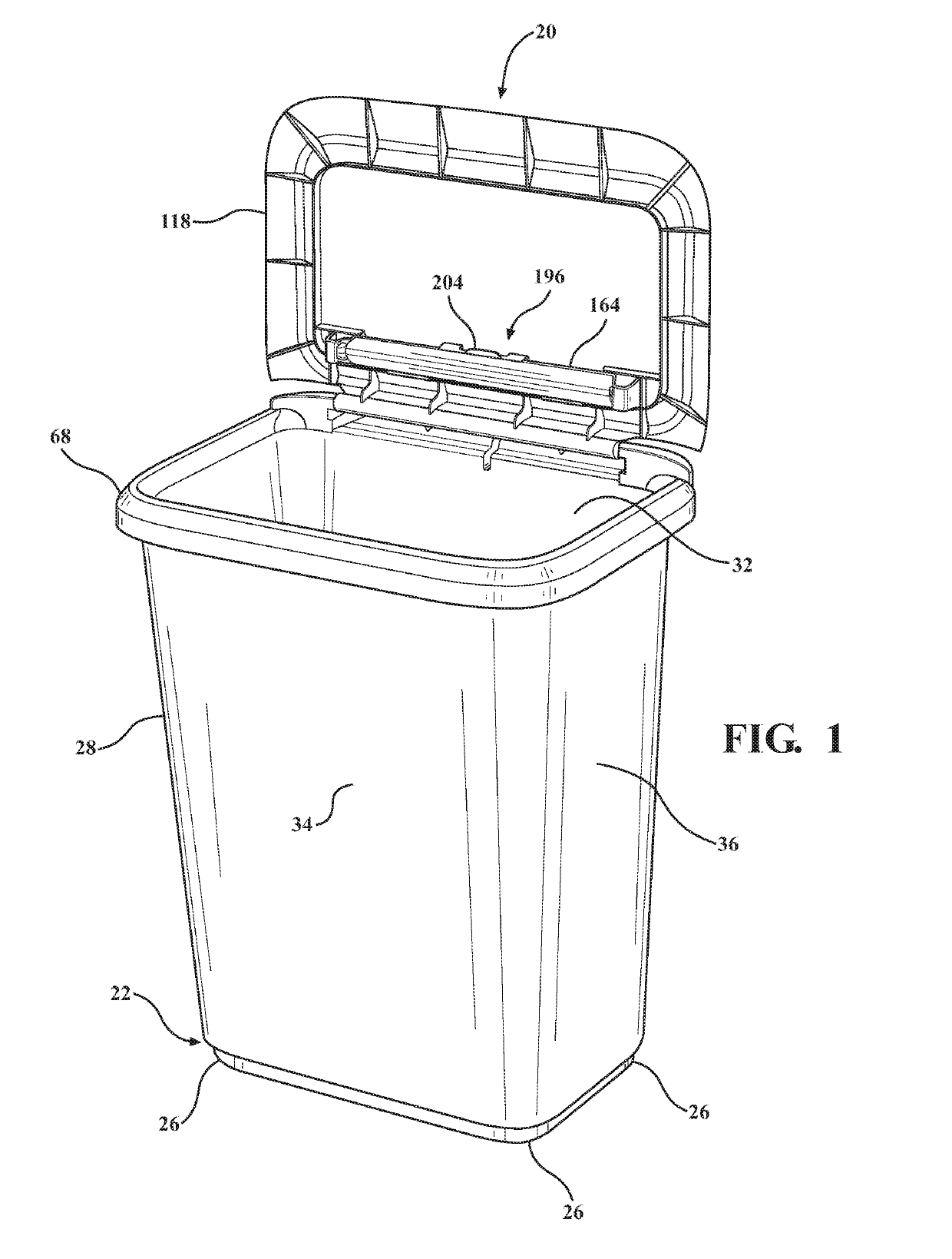 Container with diverter bar