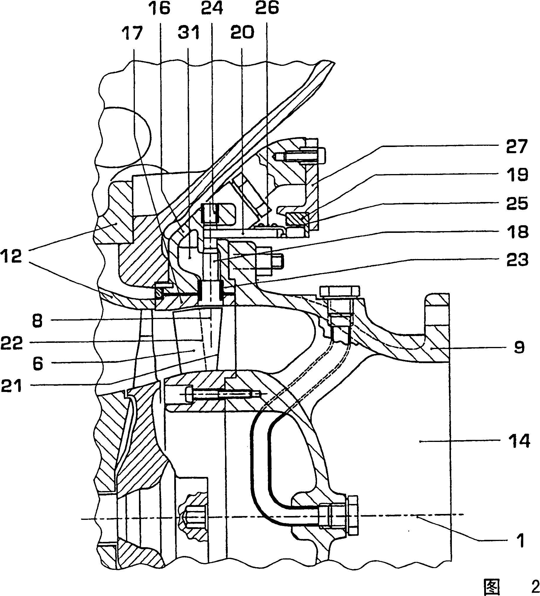 Distributor for exhaust gas turbine with axial flow