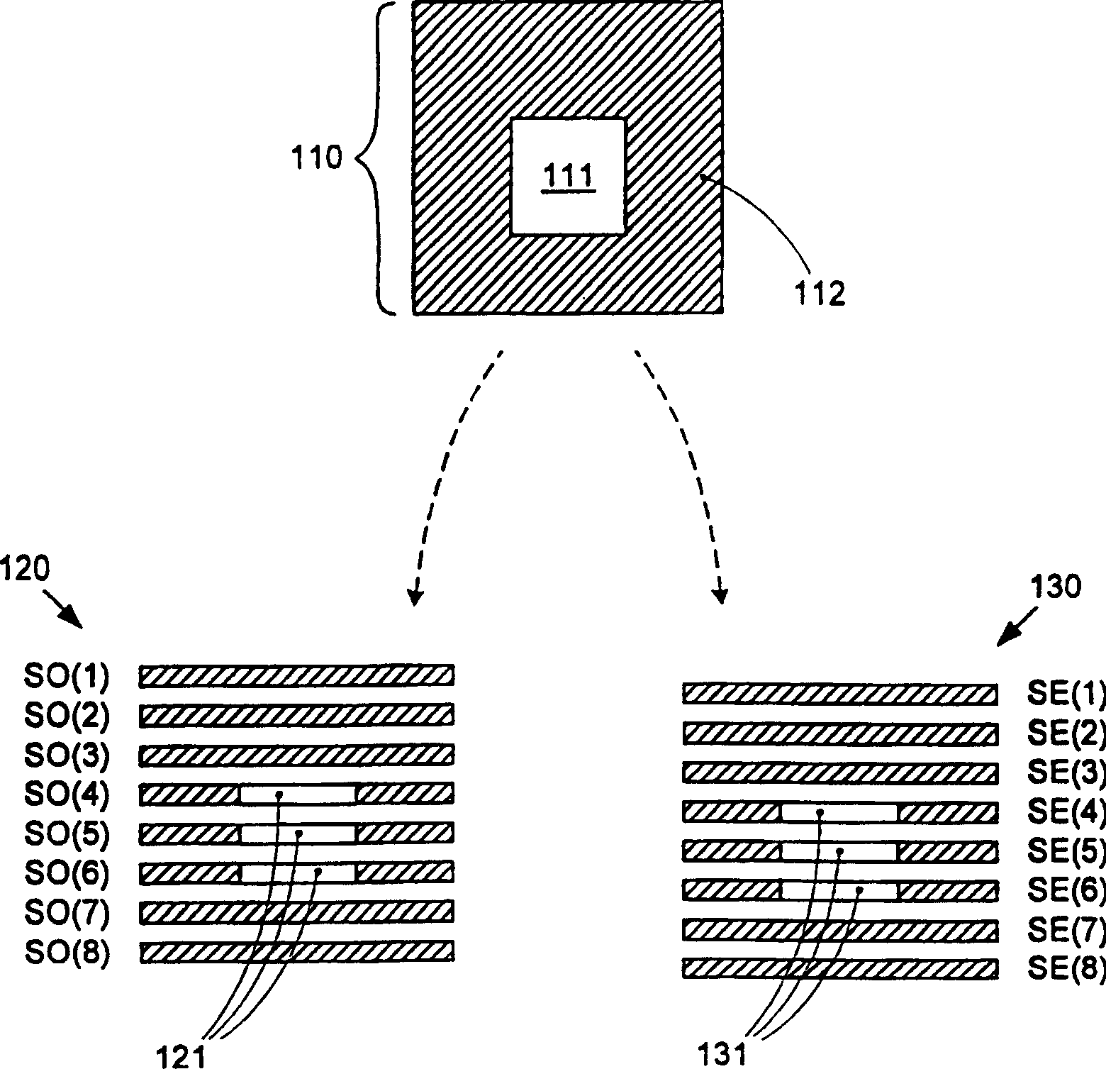 Method of interleave and line by line conversion of mixing two dimensional and three dimensional