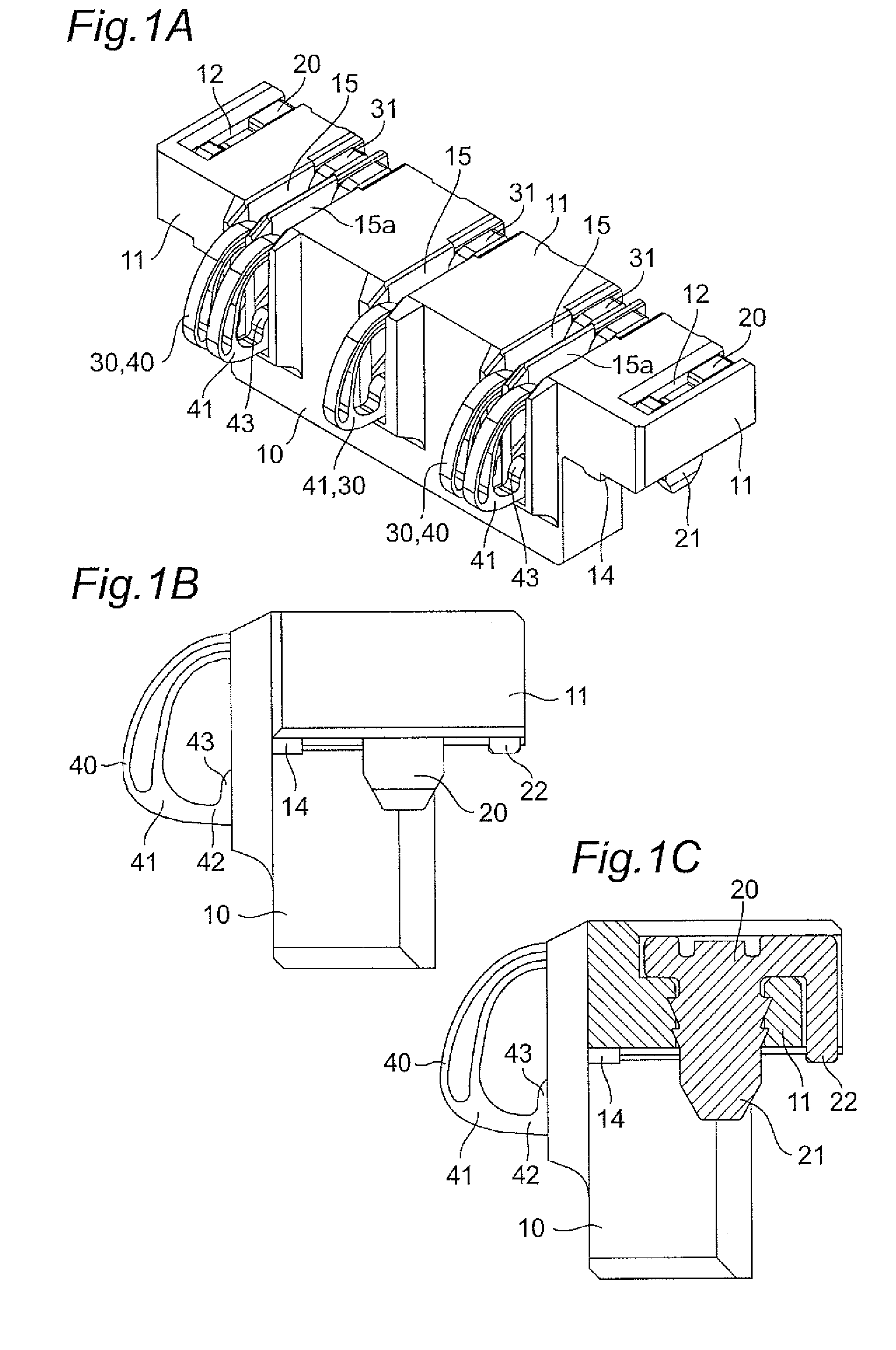 Resilient contact terminal and connector using same