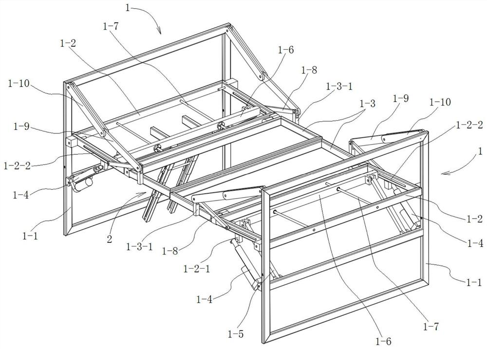 Two-side open-close type secondary-folding mechanical attic device