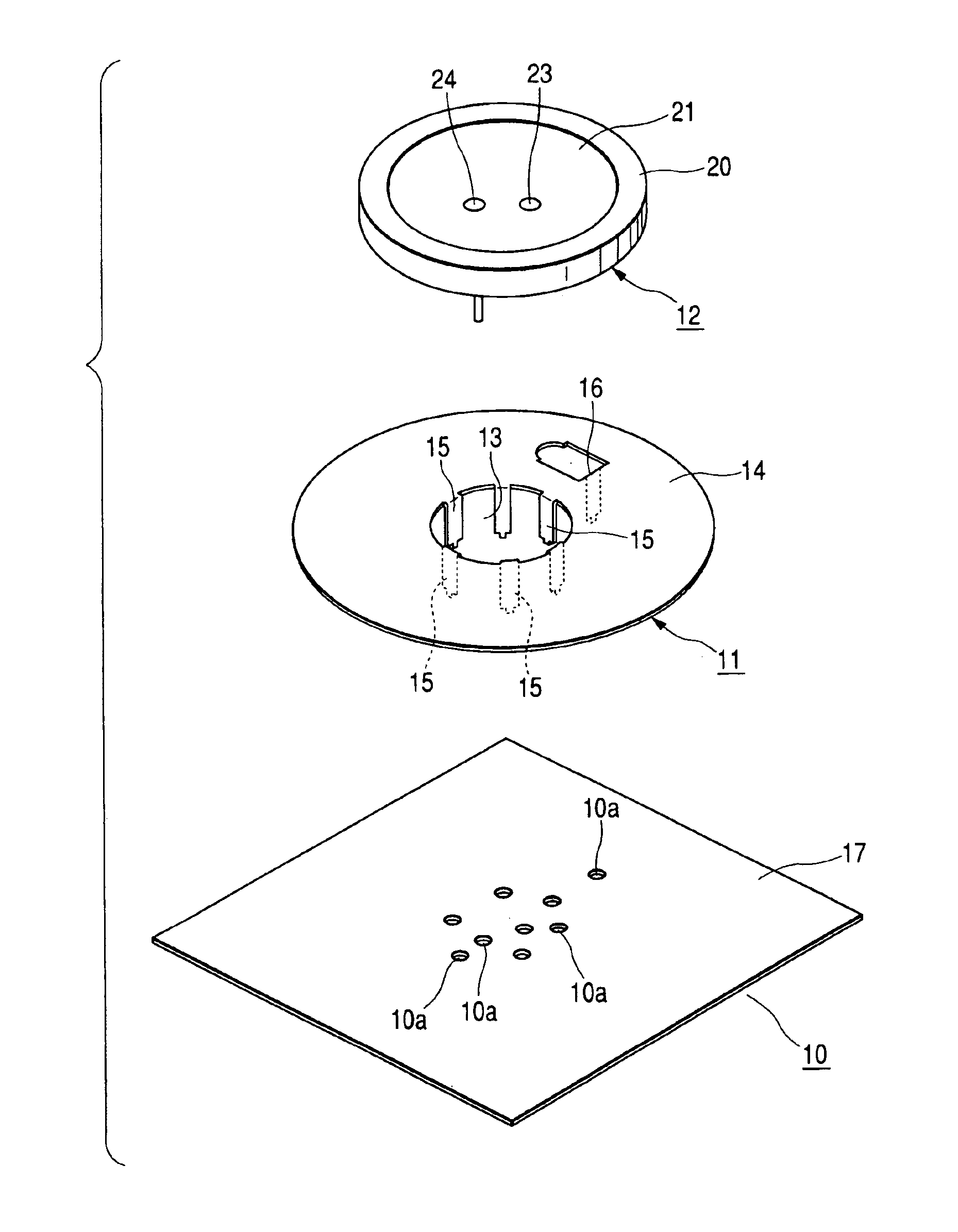 Combined antenna with antenna combining circularly polarized wave antenna and vertical antenna