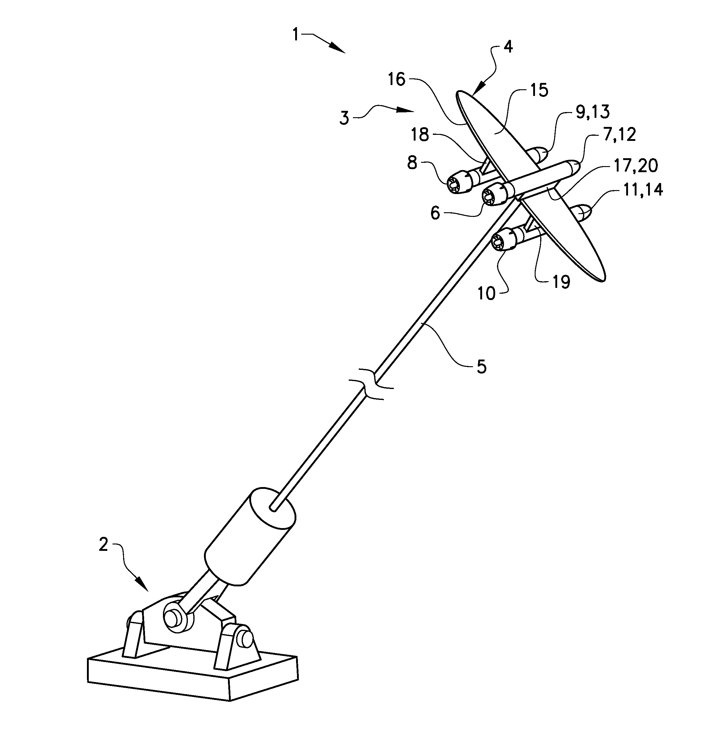 Submersible power plant having multiple turbines