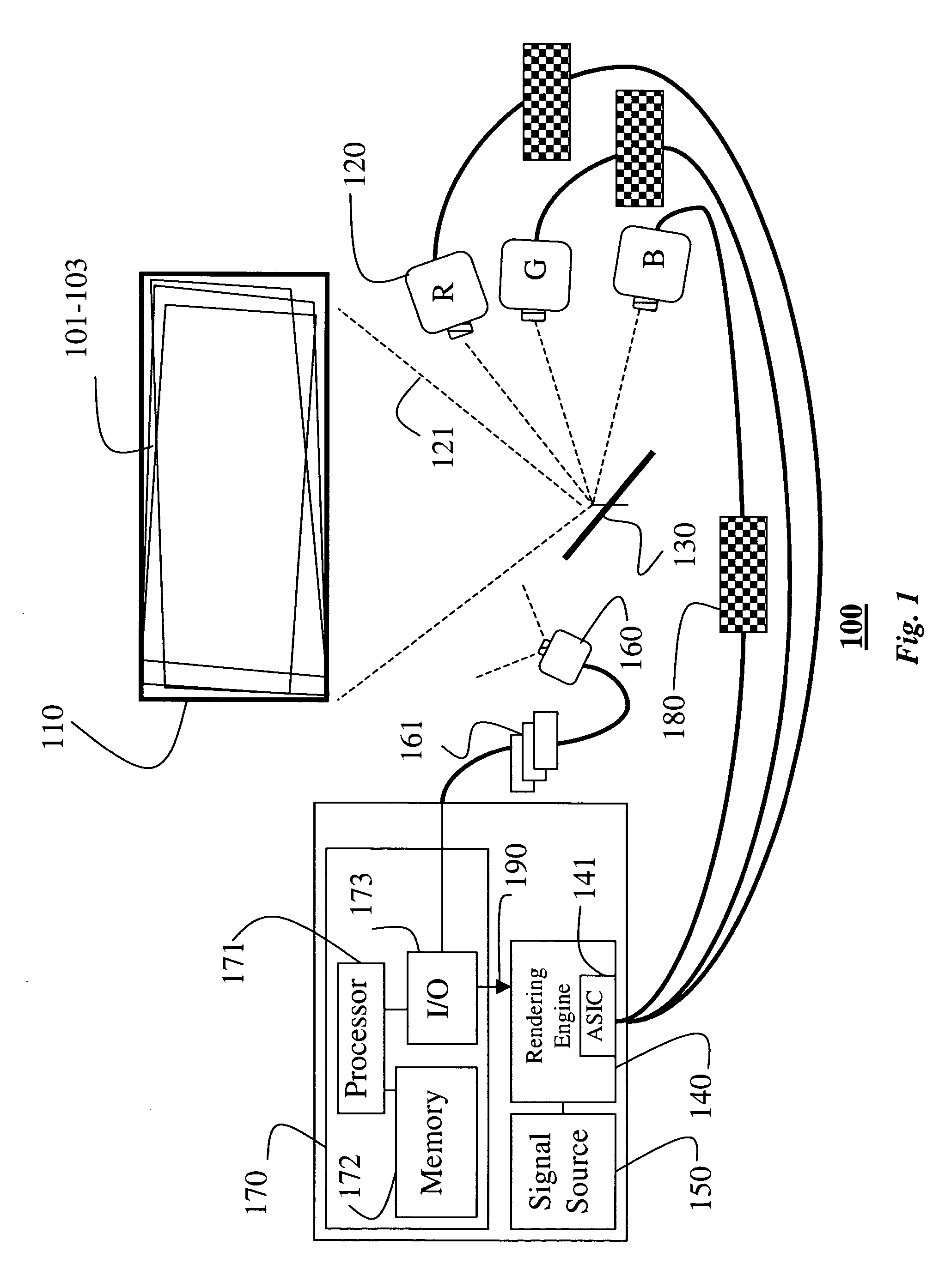 Self-correcting rear projection television