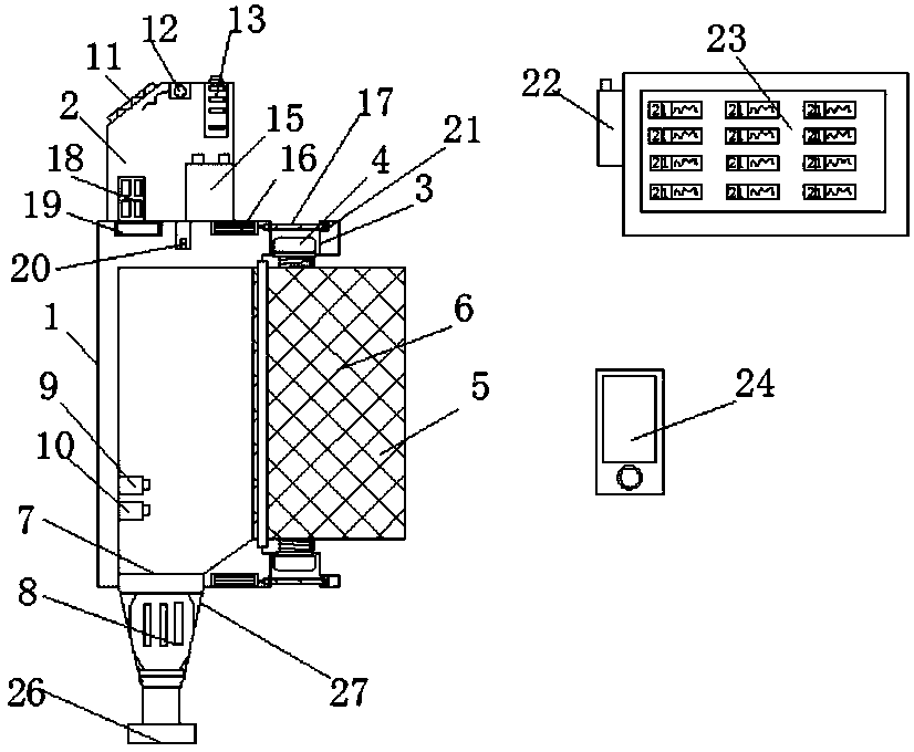 Remote intelligent monitoring type chemical emission detecting device