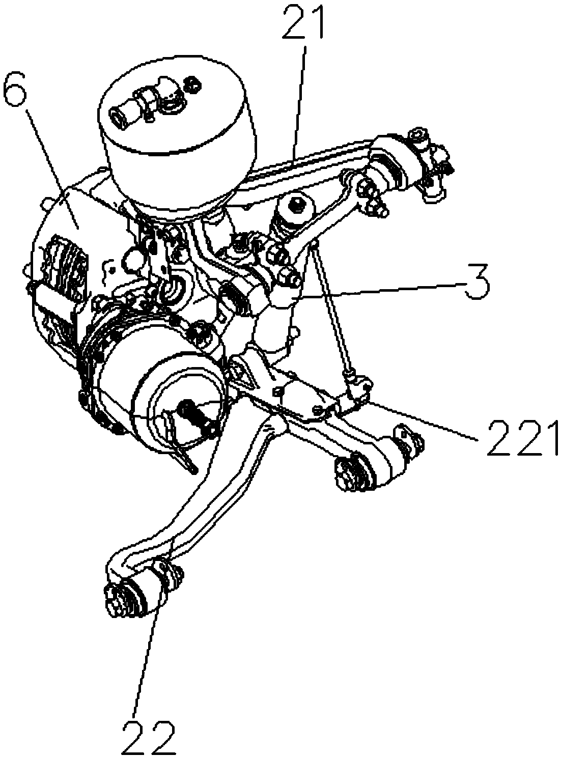 Independent rear suspension of pure electric four-wheel drive passenger car