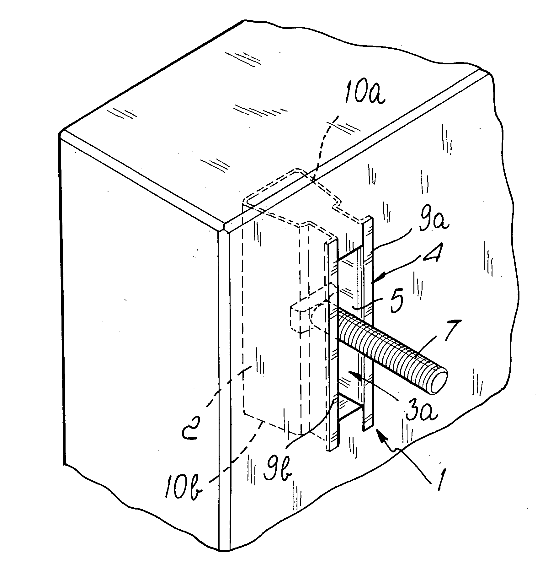 Anchoring insert for embedding in a concrete component and concrete component provided therewith