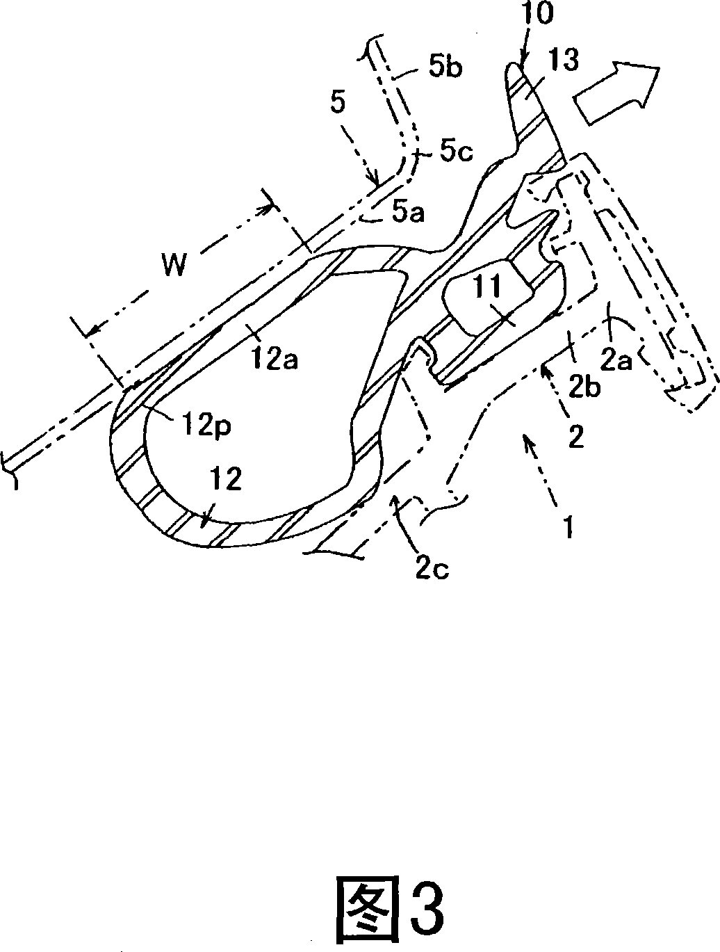 Attachment structure of door weather strip for vehicle