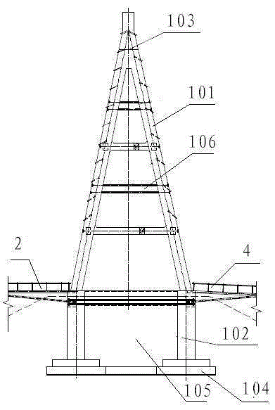 Single tower cable-stayed bridge with unsymmetrical plane broken line arranged bridge deck and building method thereof
