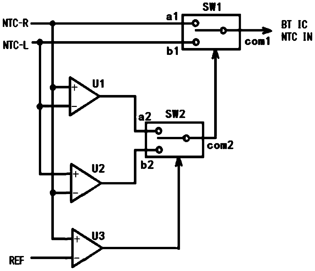 Bluetooth headset and temperature screening circuit therein