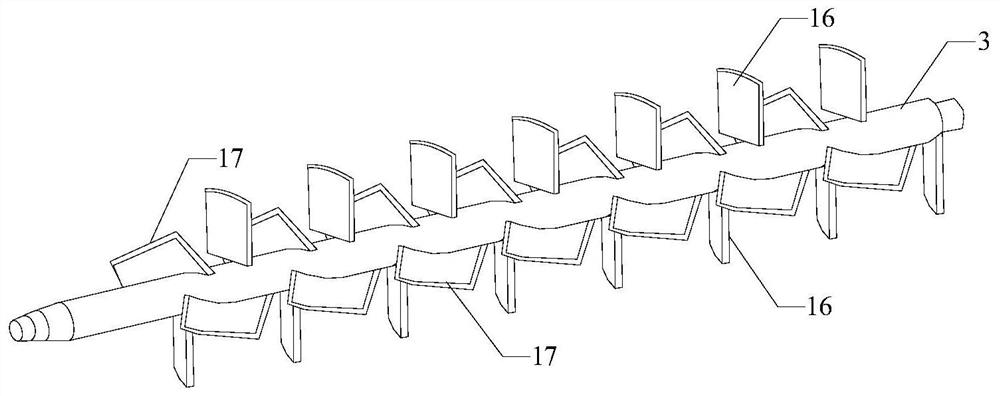 Spiral continuous stirring device for paste filling material and paste material preparation method