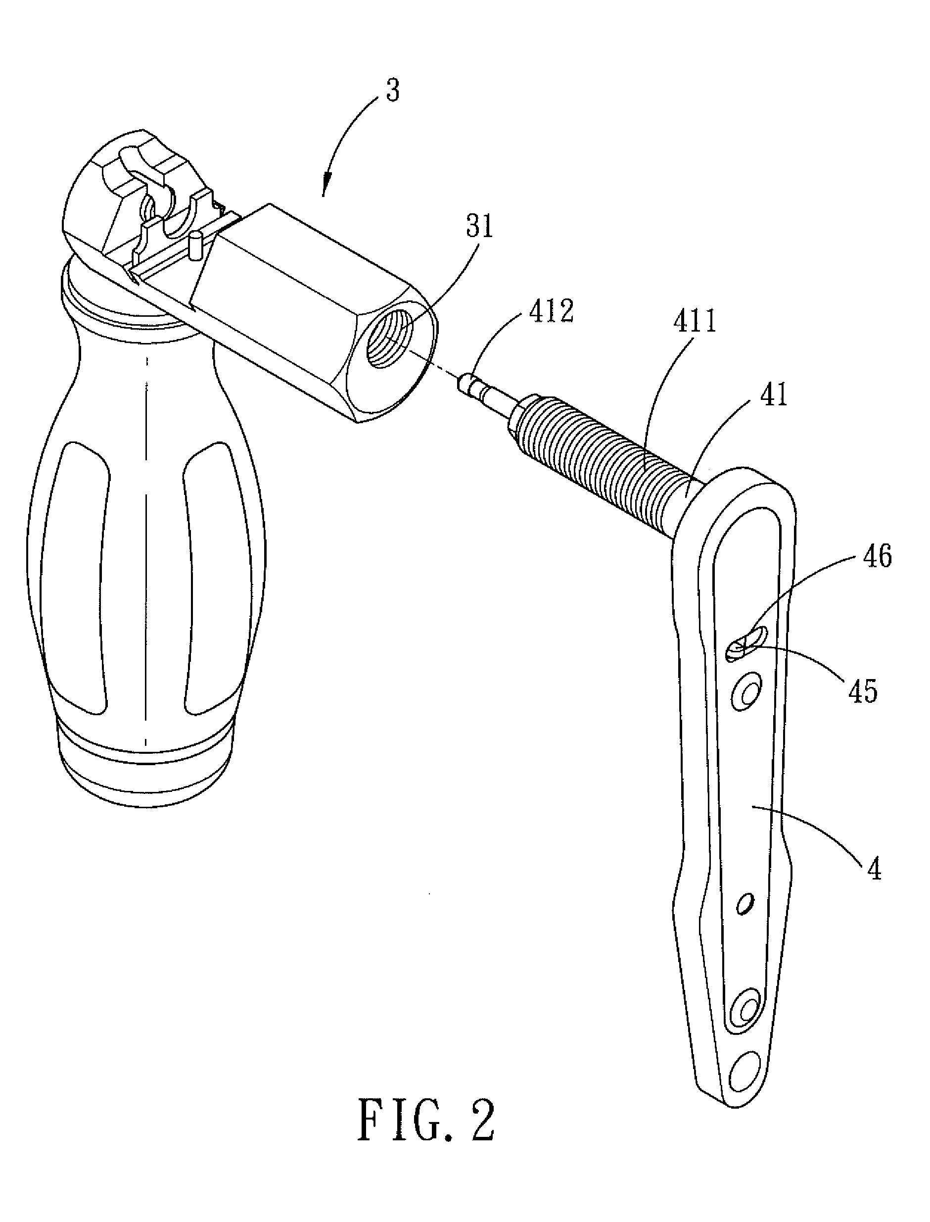 Ratchet arrangement for a chain splitter