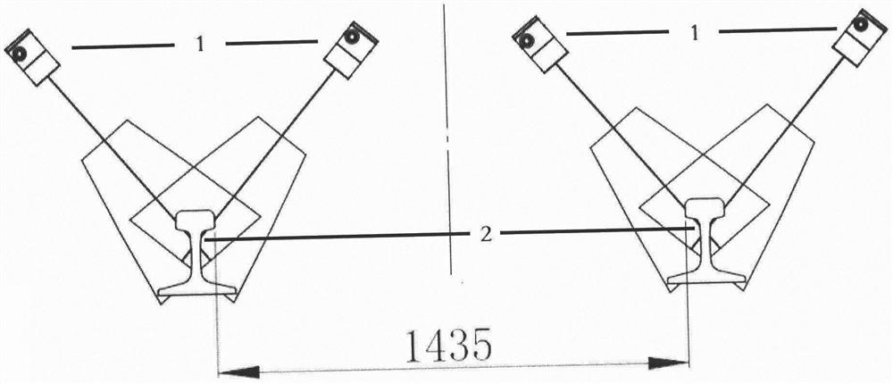 Track contour measuring device based on structured light